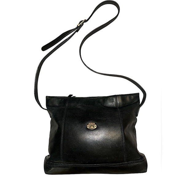 Etienne Aigner Vintage Black LeatherCrossbody Bag